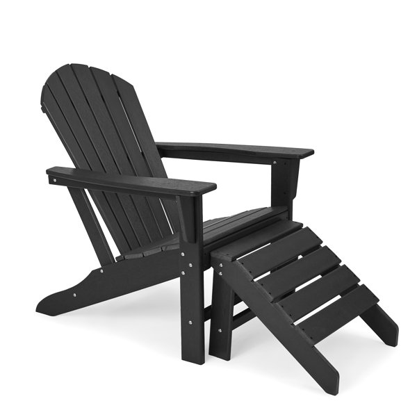 Dovecove Portia Plastic/resin Adirondack Chair With Ottoman Wayfair
